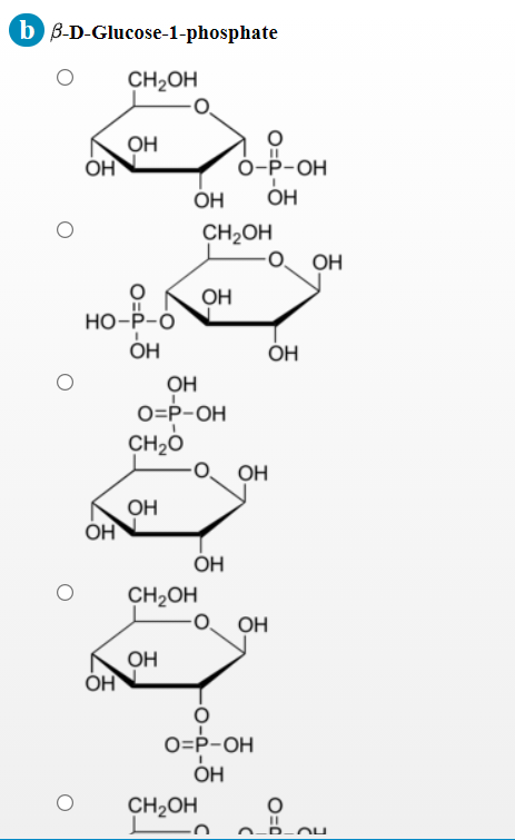 b B-D-Glucose-1-phosphate
CH2OH
OH
ÓH
О-Р-ОН
OH
ÓH
CH2OH
OH
OH
НО-Р-О
OH
ÓH
OH
O=P-OH
CH2Ó
OH
OH
ÓH
ÓH
CH2OH
он
OH
ÓH
O=P-OH
ÓH
CH2OH
O-D- OU
O=0
