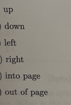 up
down
left
right
into page
out of page