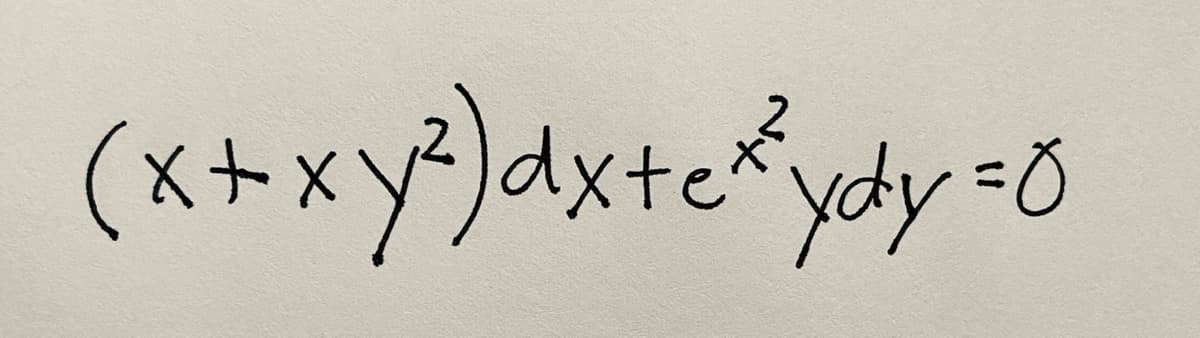 (x+xy²)dxtc*ydy =0
