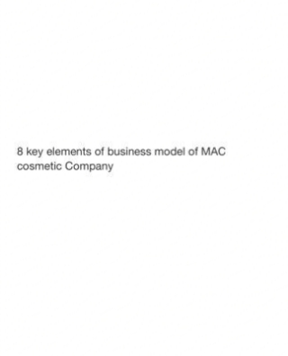 8 key elements of business model of MAC
cosmetic Company
