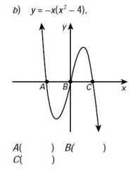 b) y=-x(x² - 4),
Y
B C
) B(
) B( )
)
A(
C(
A
X