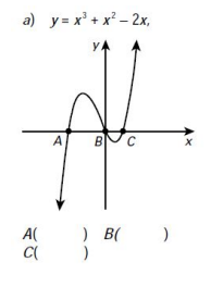 a) y = x³ + x² - 2x,
Y
A
B C
) B( )
)
A(
C(
X