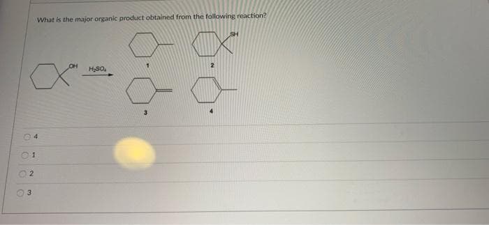 What is the major organic product obtained from the following reaction?
3.
