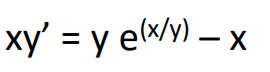 xy' = y e(x/y) – x
