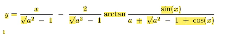 2
sin(x)
Va?
Va?
arctan
1
a + va?
- 1 + cos(x)
1
