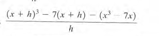 (x+ h)° -7(x+h) - (x-フェ)
7x)
h
