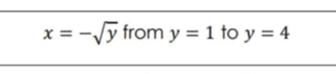 x = -Jy from y = 1 to y = 4
