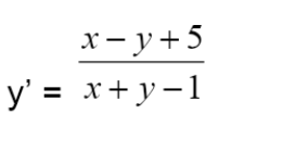 x- y+5
y' = x+y-1
%3D
