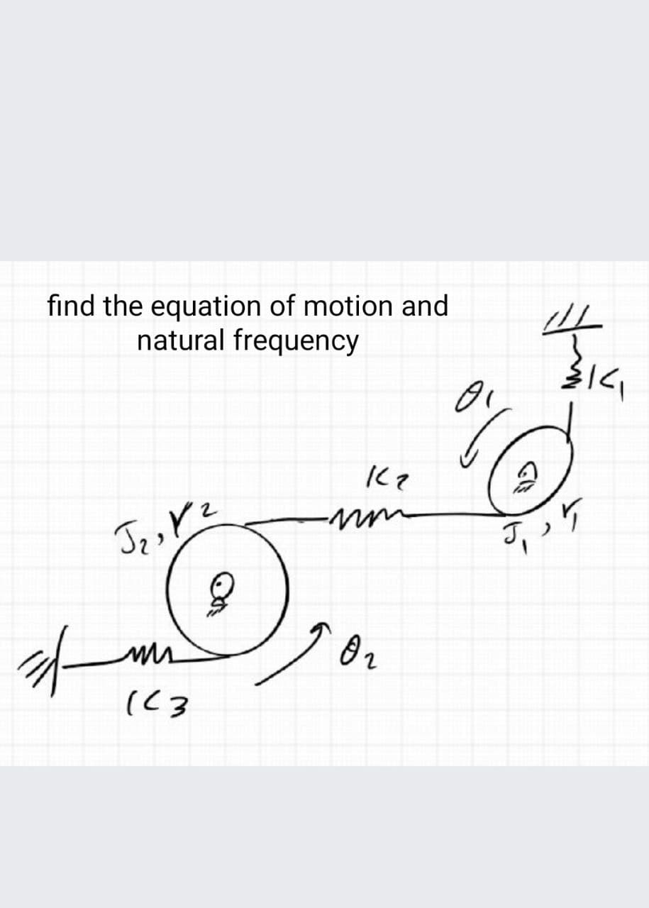 fınd the equation of motion and
natural frequency
Je, Yz
2기
