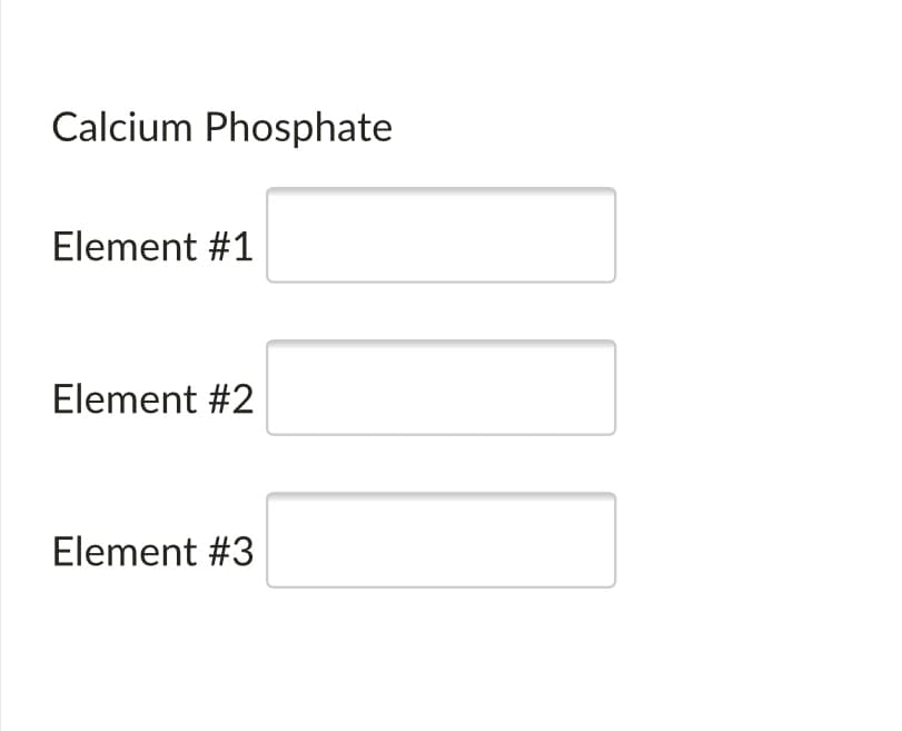 Calcium Phosphate
Element #1
Element #2
Element #3

