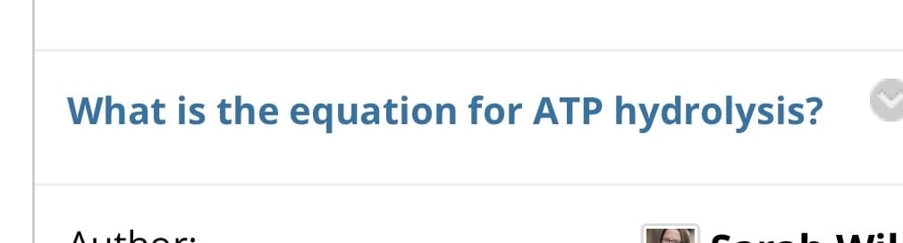 What is the equation for ATP hydrolysis?
Author