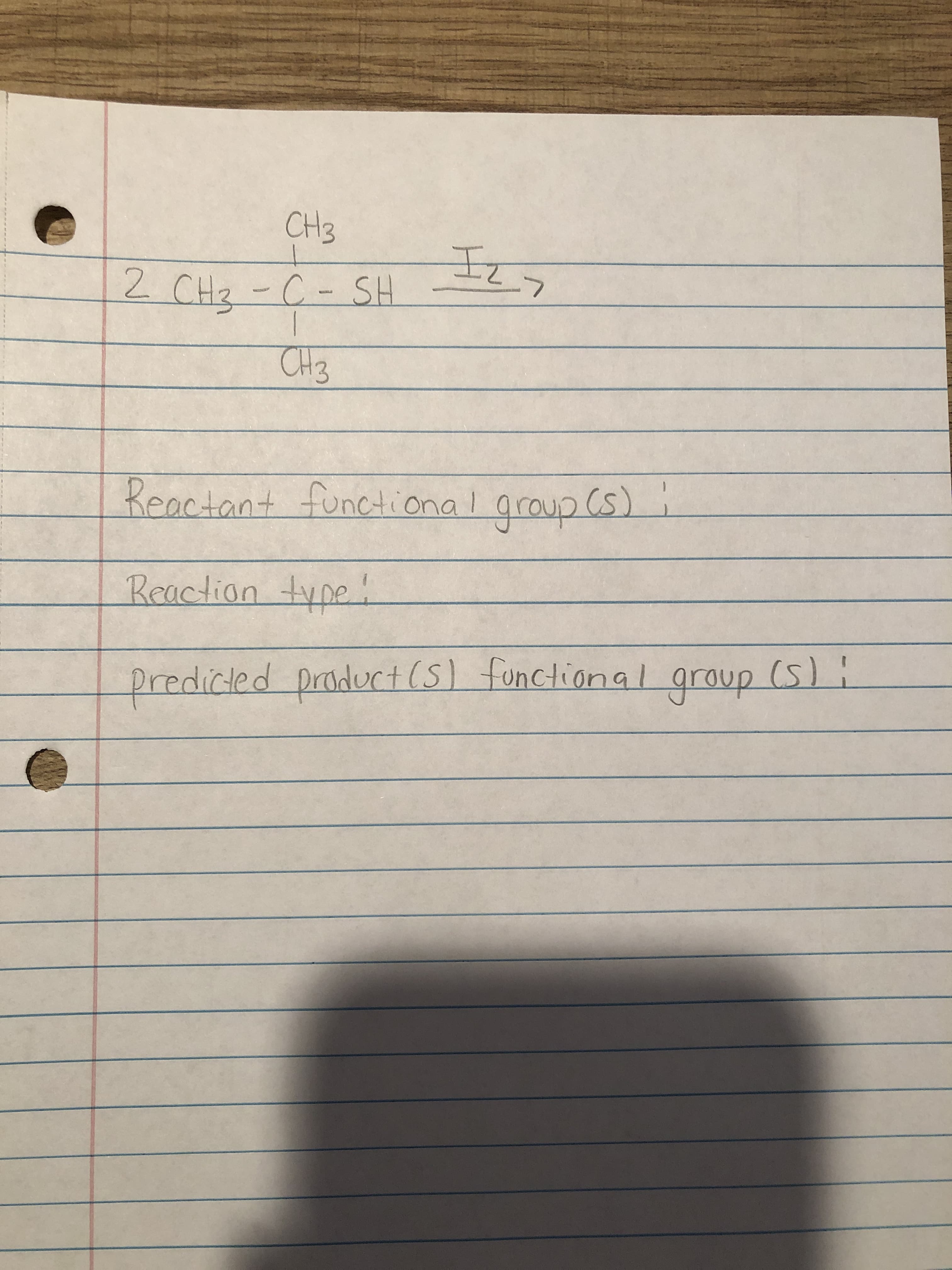 CH3
Reactant functional graup Cs)
:
Reaction type!
predited product (S) functional (S)!
graup
