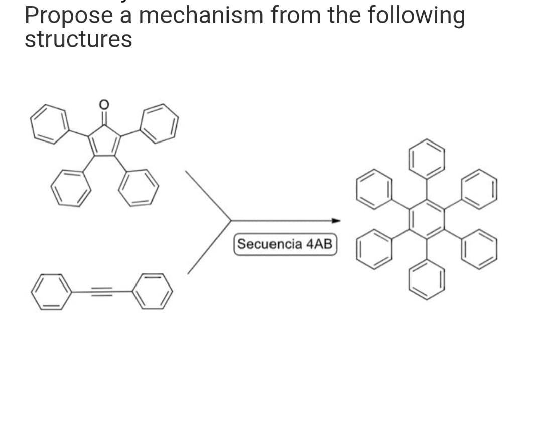 Propose a mechanism from the following
structures
Secuencia 4AB
