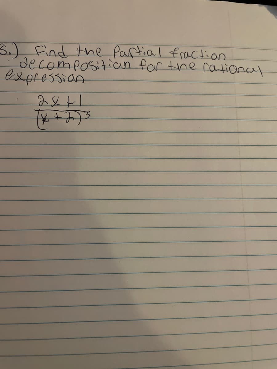 3.) fFind the Partial fraction
de compositian for tne rational
expression
