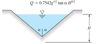 Q = 0.7542g2 tan a Hš2
Н
