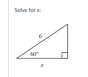 Solve for x:
60°
