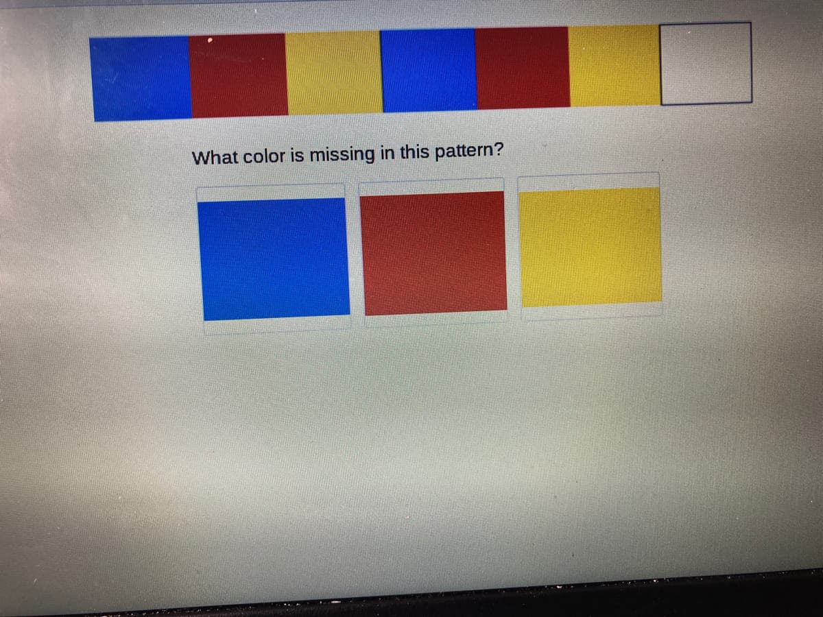 What color is missing in this pattern?
