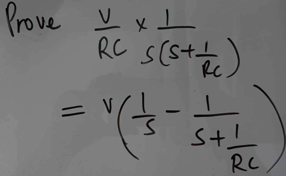 Prove
RC s(s+%)
= V
St
RC
