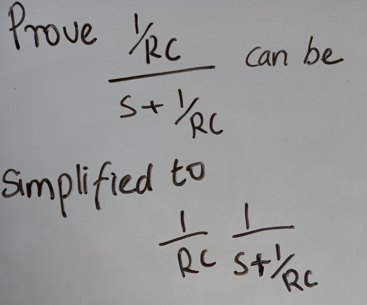 Prove Yec
can be
YRC
S+
Simplified to
%Qc
RC St)
