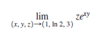 lim
(x, y, z)-(1, In 2, 3)
zety
