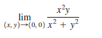 x?y
lim
(x, y)-(0, 0) x² + y²
