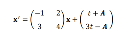 -1
x' =
3
2)
x +
4,
t + A
3t – A
