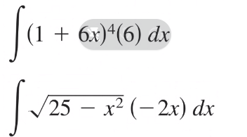 Ja +
+ 6x)*(6) dx
/25 – x2 (– 2x) dx
