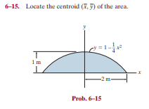 6-15. Locate the centroid (7, 9) of the area.
т
1m
-2 m-
Prob. 6-15
