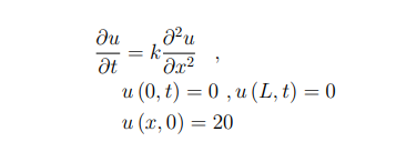 du
u
и (0, t) — 0,и(L, t) — 0
и (х,0) — 20
