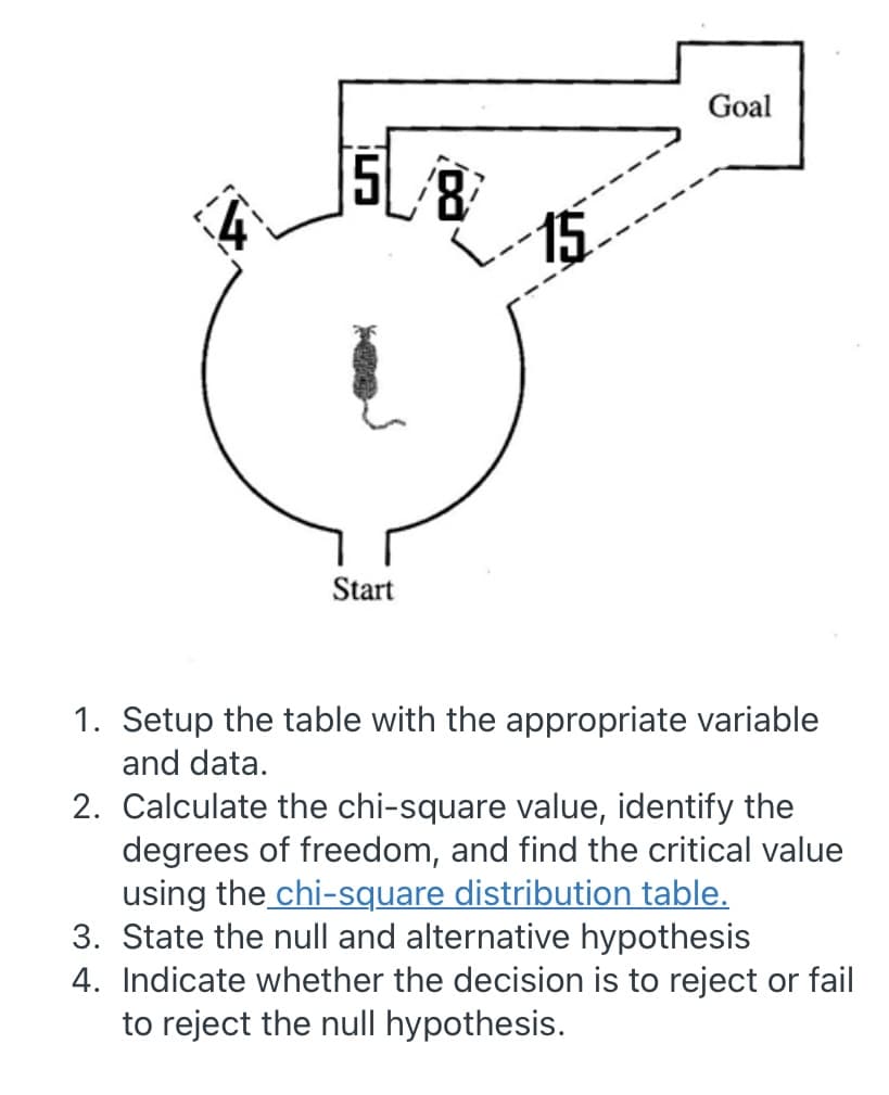 Goal
15
Start
1. Setup the table with the appropriate variable
and data.
2. Calculate the chi-square value, identify the
degrees of freedom, and find the critical value
using the chi-square distribution table.
3. State the null and alternative hypothesis
4. Indicate whether the decision is to reject or fail
to reject the null hypothesis.

