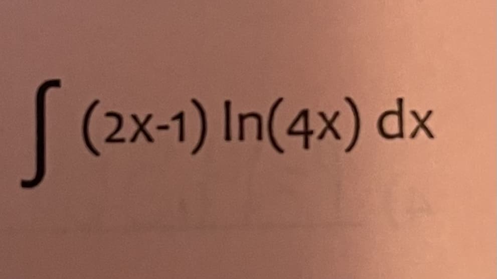 (2x-1) In(4x) dx