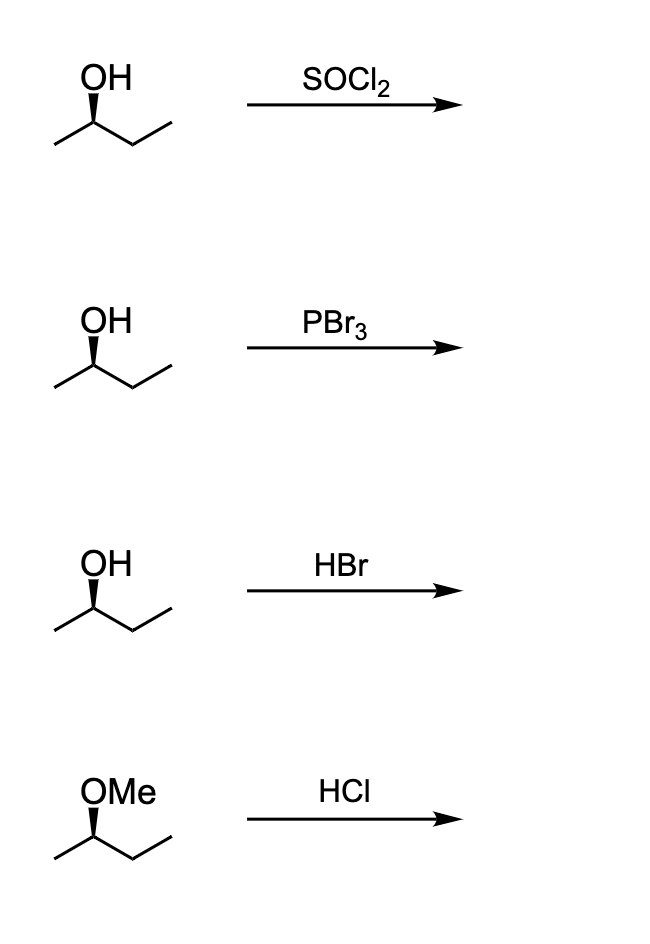 OH
OH
OH
OMe
SOCI2
PBr3
HBr
HCI