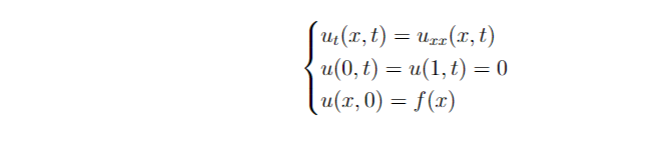 2(x, t) = Uzz(T, t)
u(0, t) = u(1,t) = 0
u(x, 0) = f(x)
