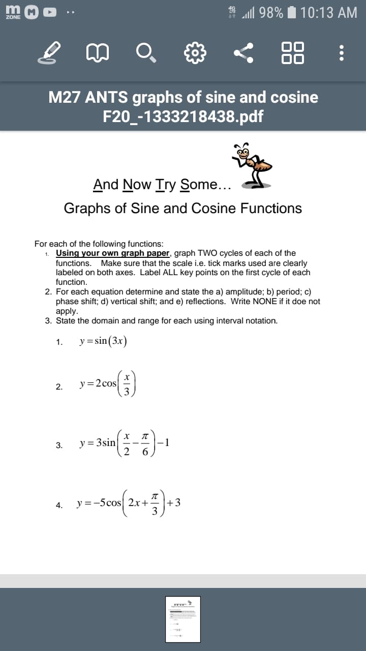 4.
y =-5cos| 2x+
+3
3
