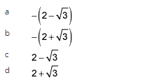 10
b
C
d
-(2-√3)
-(2+√3)
2-√3
2+√3