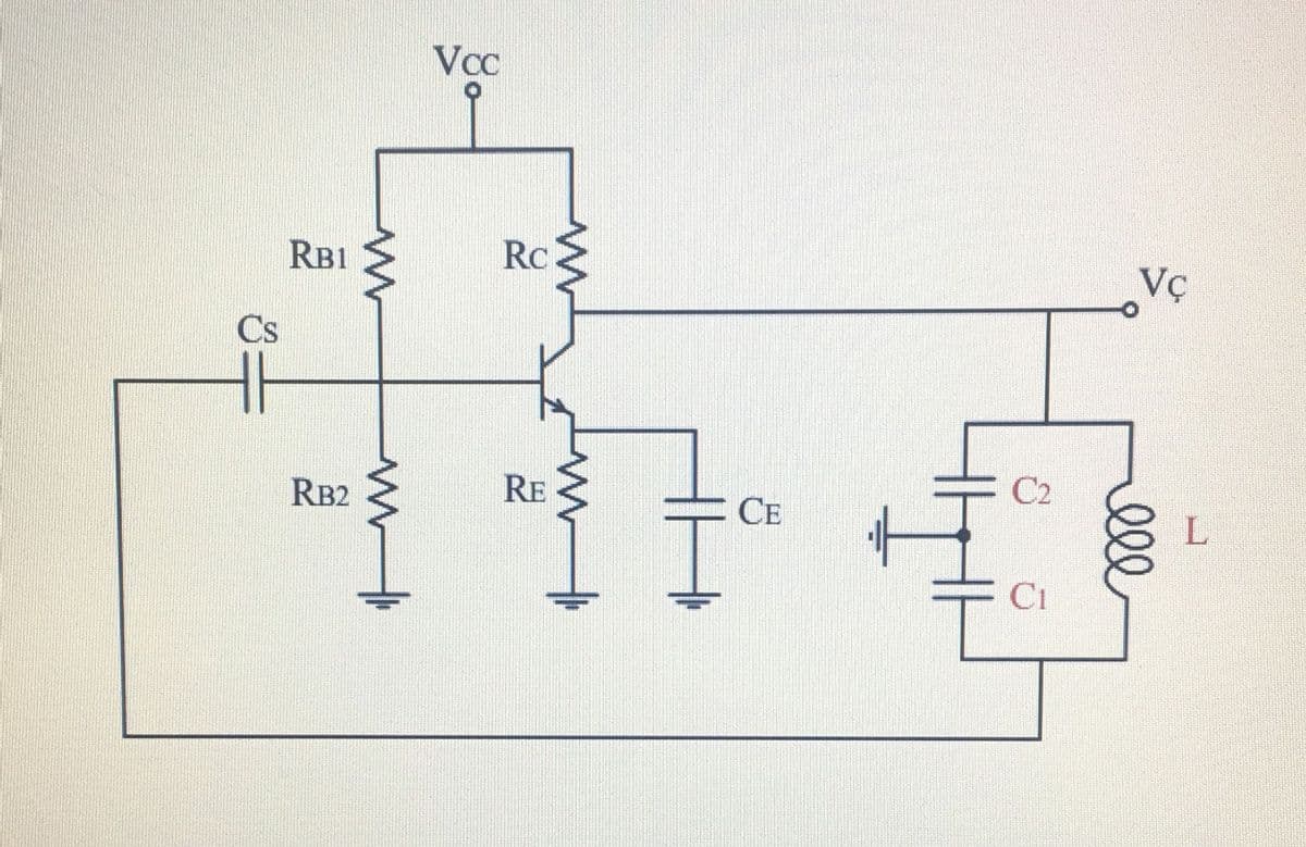 VcC
RB1
RC
Vç
Cs
C2
RB2
RE
СЕ
L.
C1
