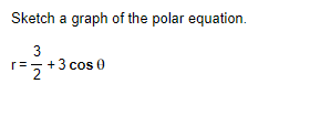 Sketch a graph of the polar equation.
3
r=2+3 cos 0