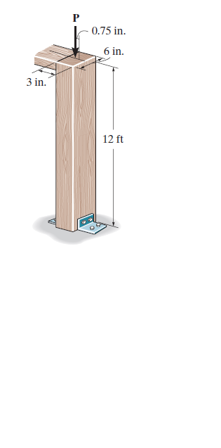 P
0.75 in.
6 in.
3 in.
12 ft
