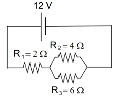 12 V
R2=42
R,= 2 2
R3= 6 N
