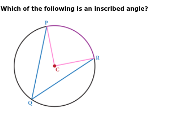 Which of the following is an inscribed angle?
