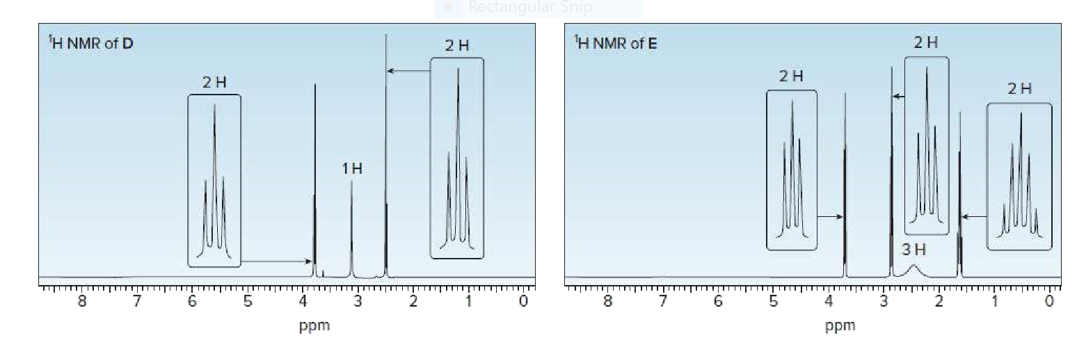 Ship
H NMR of D
2H
H NMR of E
2H
2 H
2H
2H
ЗН
8.
6.
3
ppm
ppm
-00
