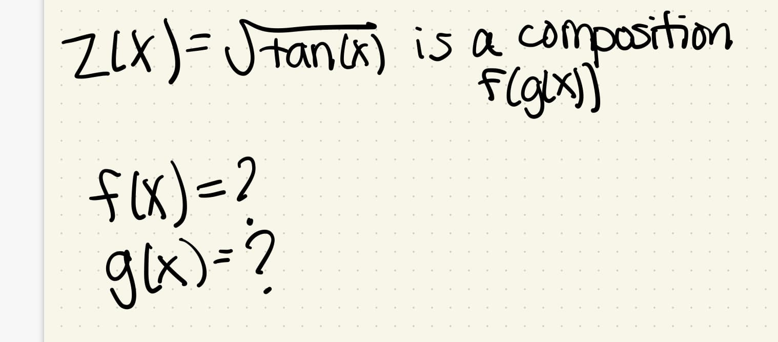 ZLX)=Jtanix) is a composifion
fox)=?
ga)-?
