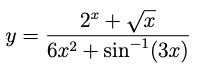 2* + Vx
y =
6х? + sin(3x)
