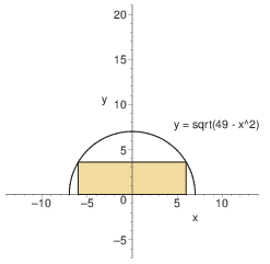 20
15
y 10
y = sqrt(49 - x^2)
5
-10
-5
5
10
-5
