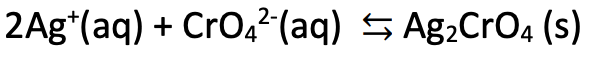 2Ag*(aq) + CrOq²(aq) S Ag;CrO4 (s)
