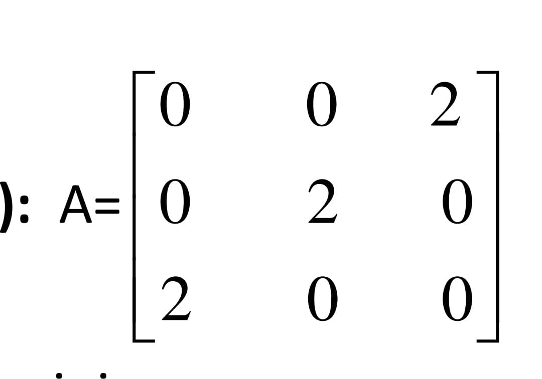 0.
0 2
): A= 0
2
0
2
0 0
