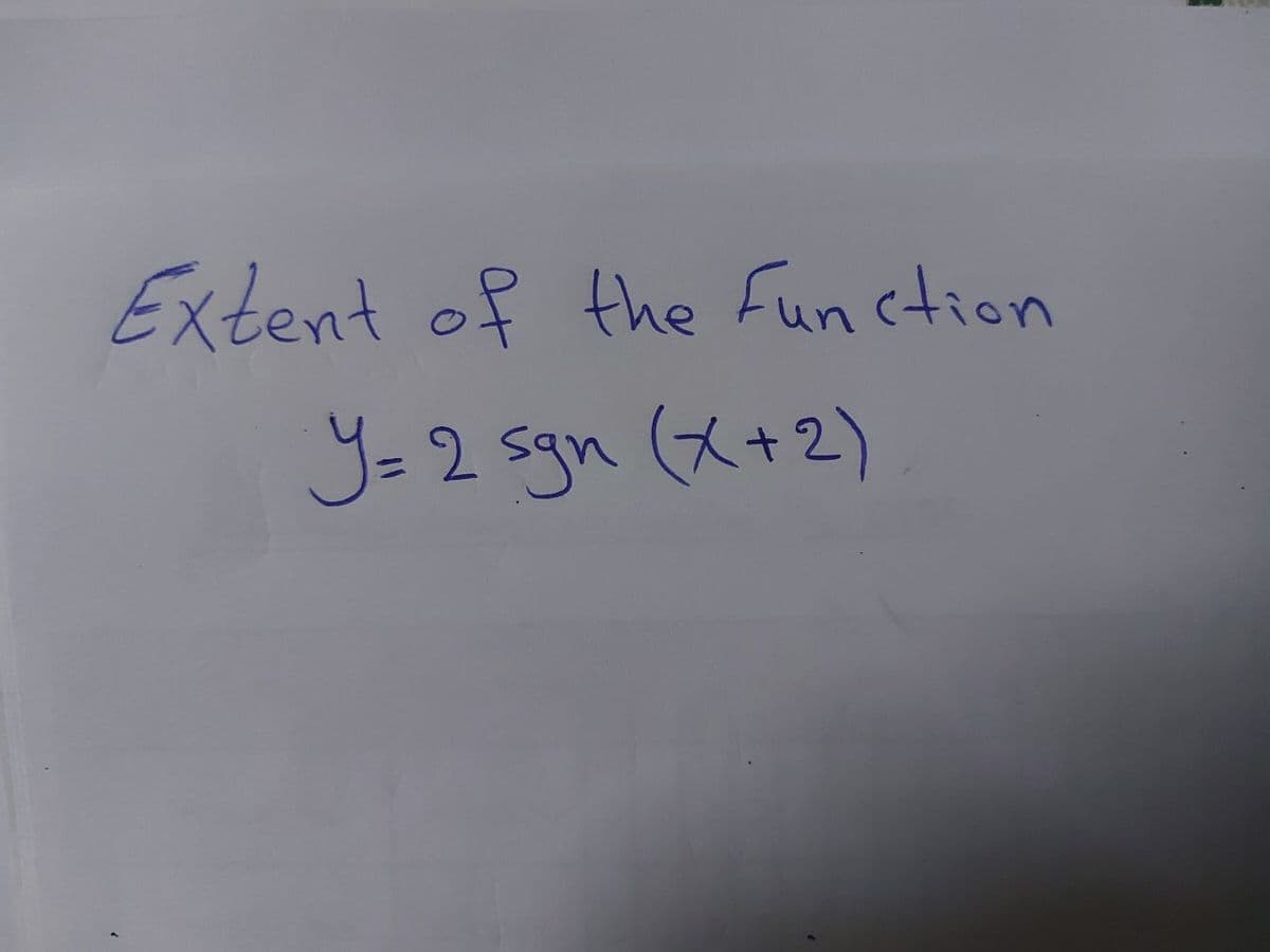 Extent of the Fun ction
y= 2 sgn (X+2)
