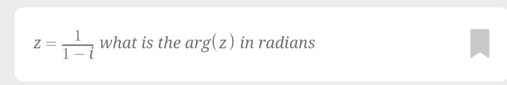 - what is the arg(z) in radians

