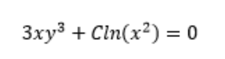 3xy3 + Cln(x²) = 0
