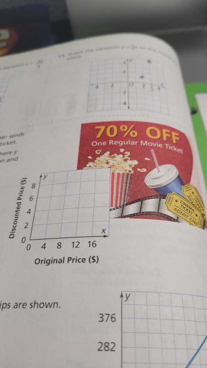 One Regular Movie Ticket
70% OFF
ter sends
ticket.
here y
on and
y
8.
CINEMA
TICKET *
ADMIT ONE
4.
8.
12 16
4
Original Price ($)
ty
ips are shown.
376
282
00 6
Discounted Price ($)
